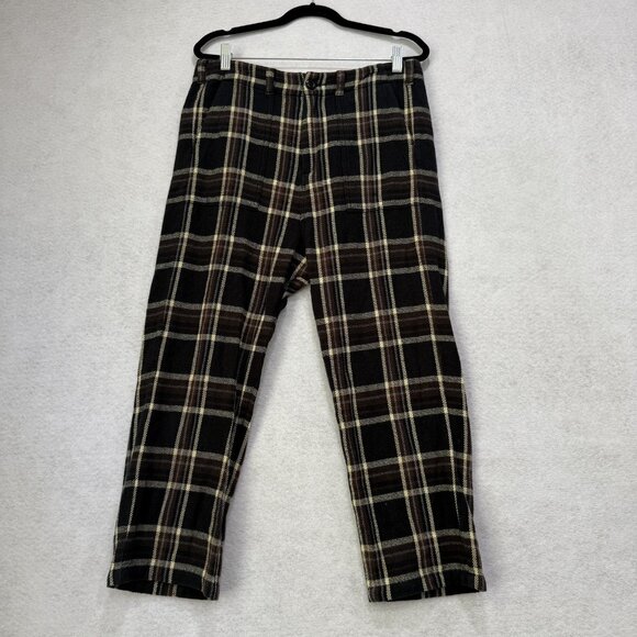 The Great Pants - The Great Pants Womens 27 Brown Black White Plaid High Rise Button Fly Cotton